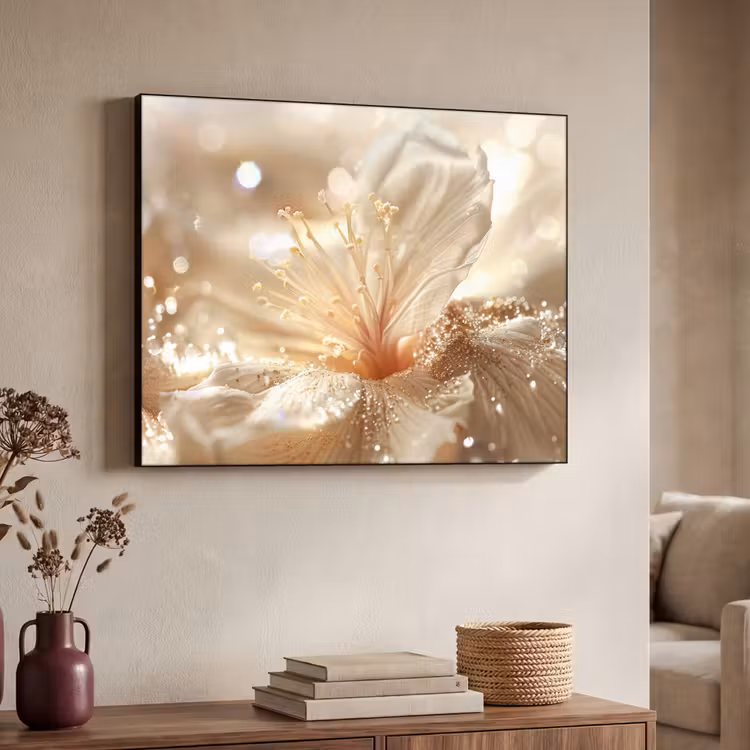 Art Frame - Bloem - Wit - Glitter - Goud - Modern — 4