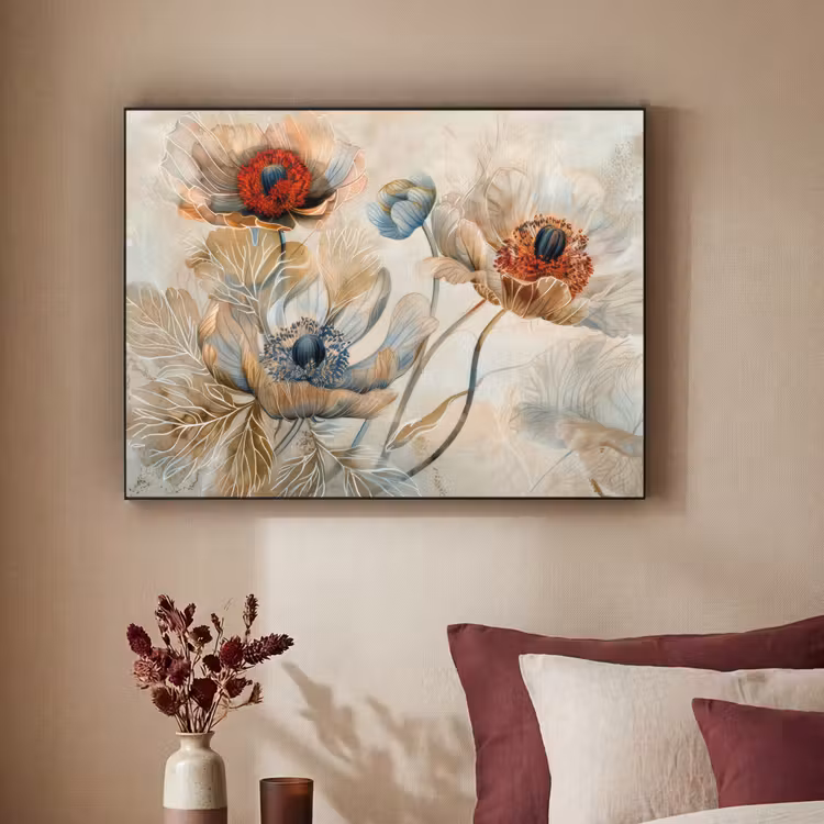 Art Frame - Bloemen - Beige - Modern - Illustratie — 2