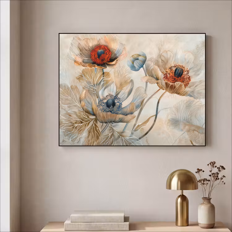 Art Frame - Bloemen - Beige - Modern - Illustratie — 3