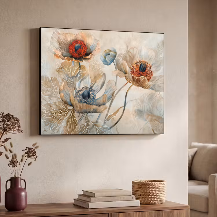 Art Frame - Bloemen - Beige - Modern - Illustratie — 4