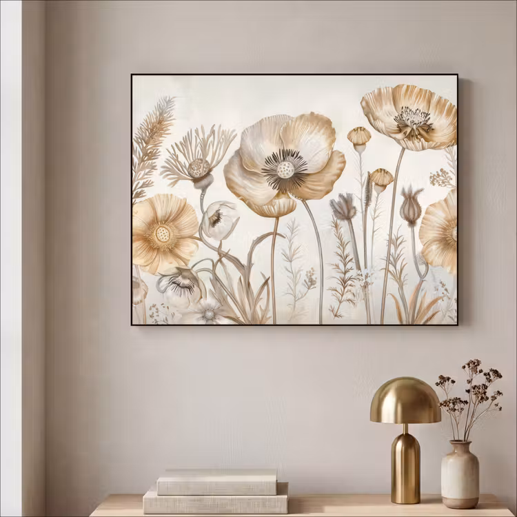 Art Frame - Bloemen - Beige - Natuur - Illustratie — 3