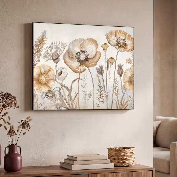 Art Frame - Bloemen - Beige - Natuur - Illustratie — 4