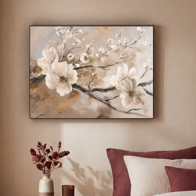 Art Frame - Bloemen - Natuur - Wit - Bloesem - Abstract — 2