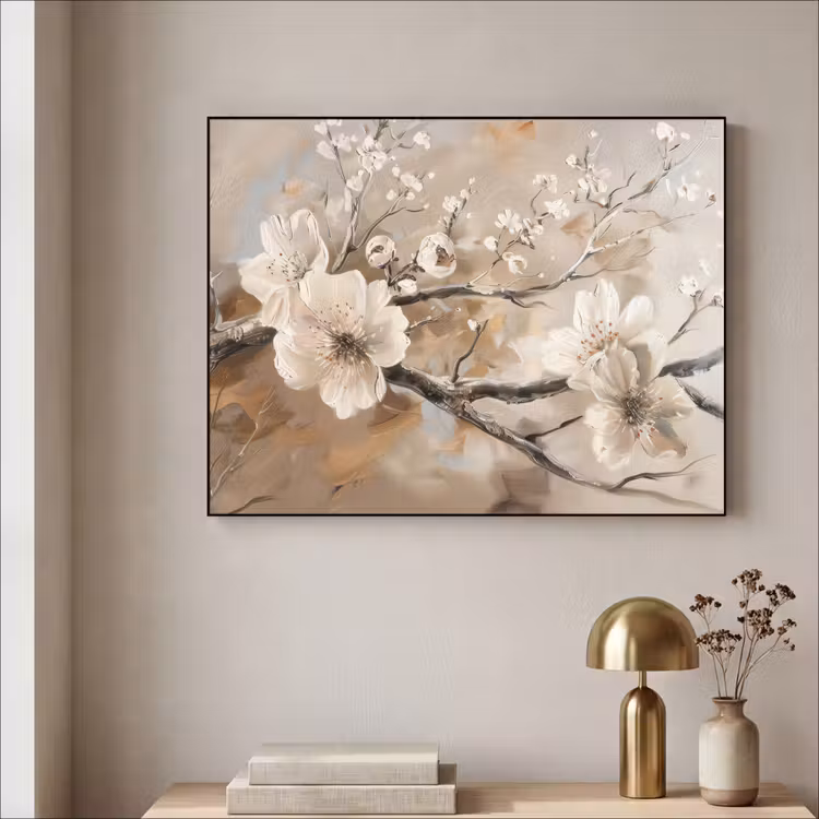 Art Frame - Bloemen - Natuur - Wit - Bloesem - Abstract — 3