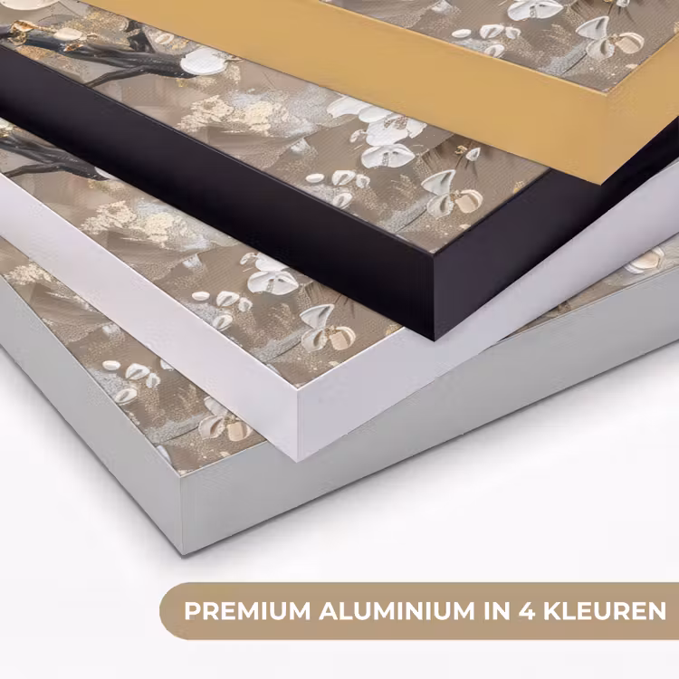 Art Frame - Bloemen - Wit - Goud - Beige  - Luxe — 5