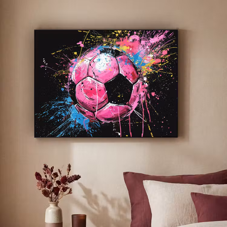 Art Frame - Graffiti - Sport - Voetbal - Bal - Roze — 2