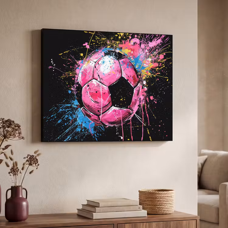 Art Frame - Graffiti - Sport - Voetbal - Bal - Roze — 4