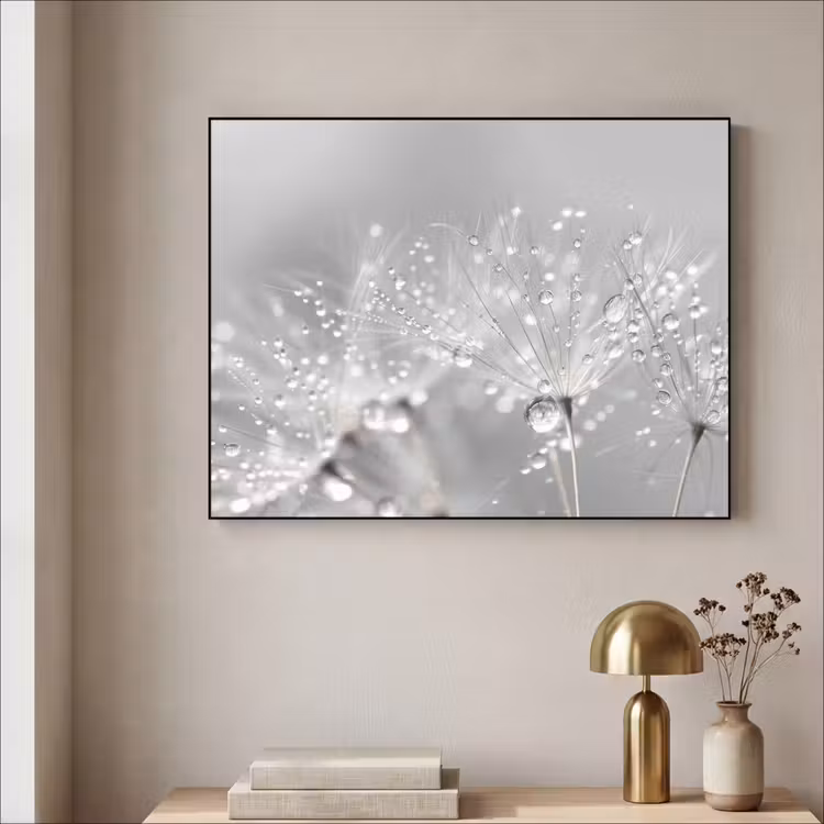 Art Frame - Paardenbloem - Waterdruppels - Stilleven - Modern — 3