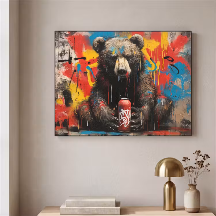 Art Frame - Graffiti - Beer - Dier - Muur - Street art — 3