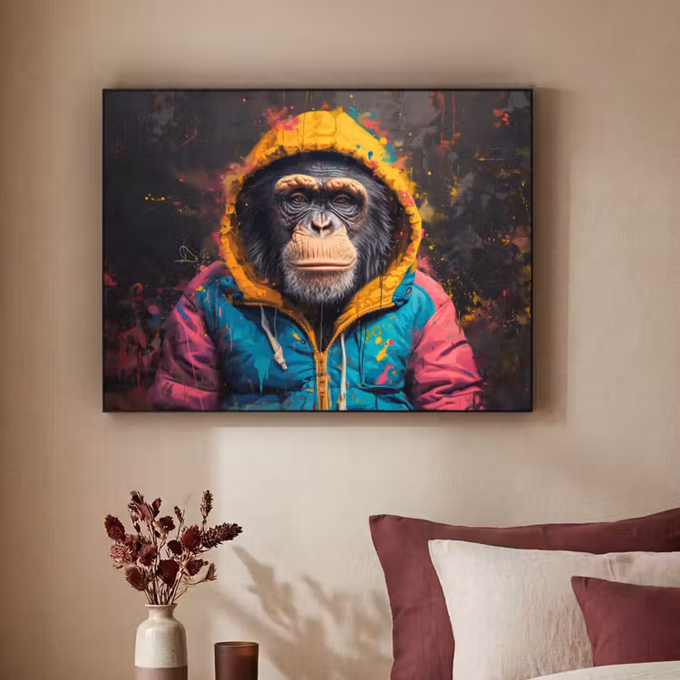 Art Frame - Graffiti - Chimpansee - Jas - Aap - Verf — 2