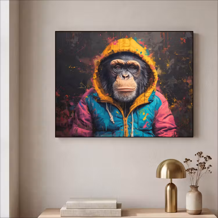 Art Frame - Graffiti - Chimpansee - Jas - Aap - Verf — 3