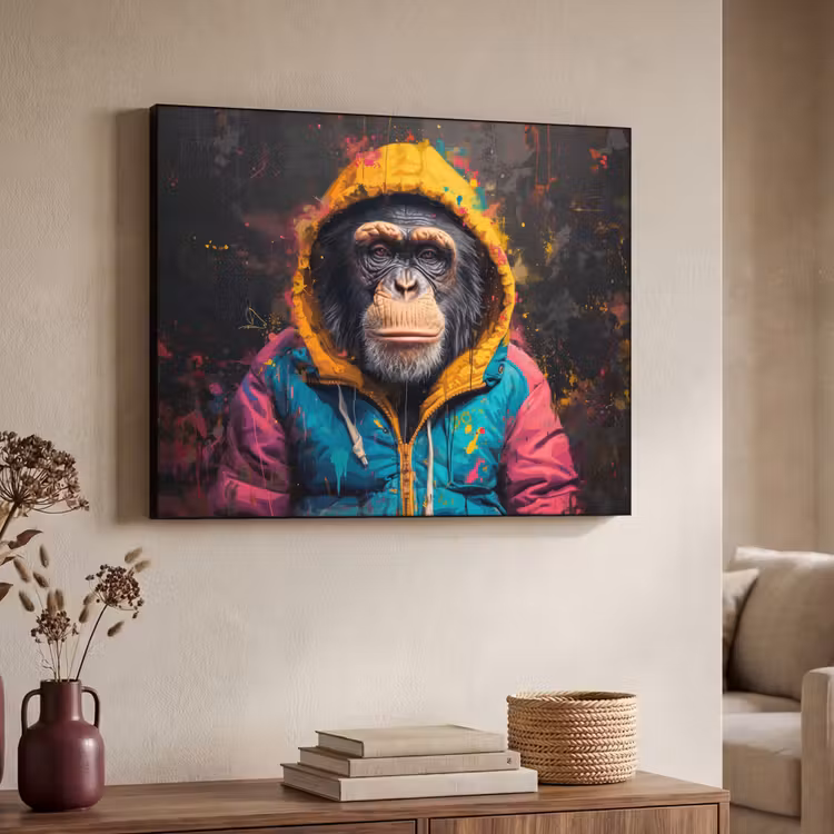 Art Frame - Graffiti - Chimpansee - Jas - Aap - Verf — 4
