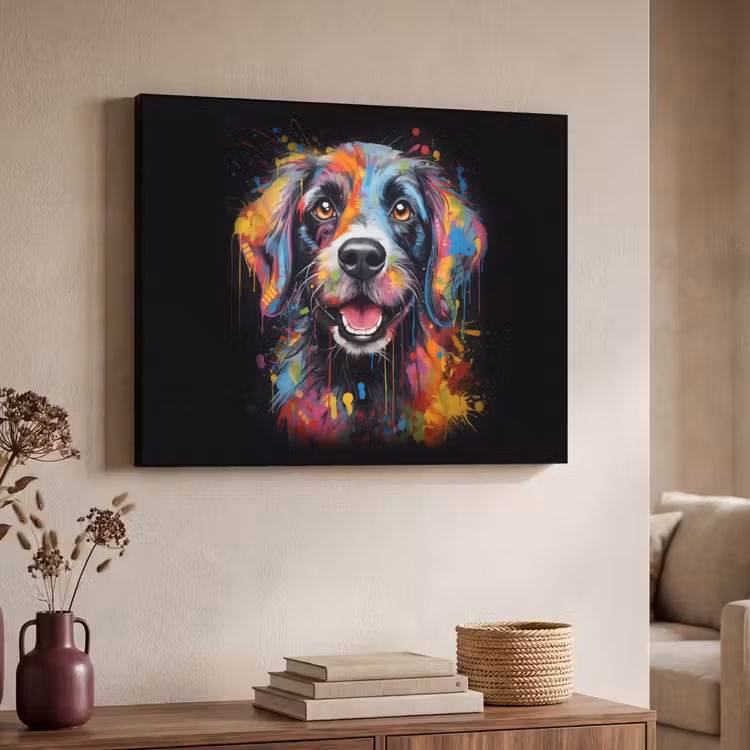 Art Frame - Graffiti - Hond - Zwart - Kleuren — 4