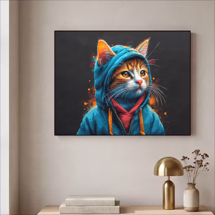 Art Frame - Graffiti - Kat - Zwart - Jas - Street art — 3