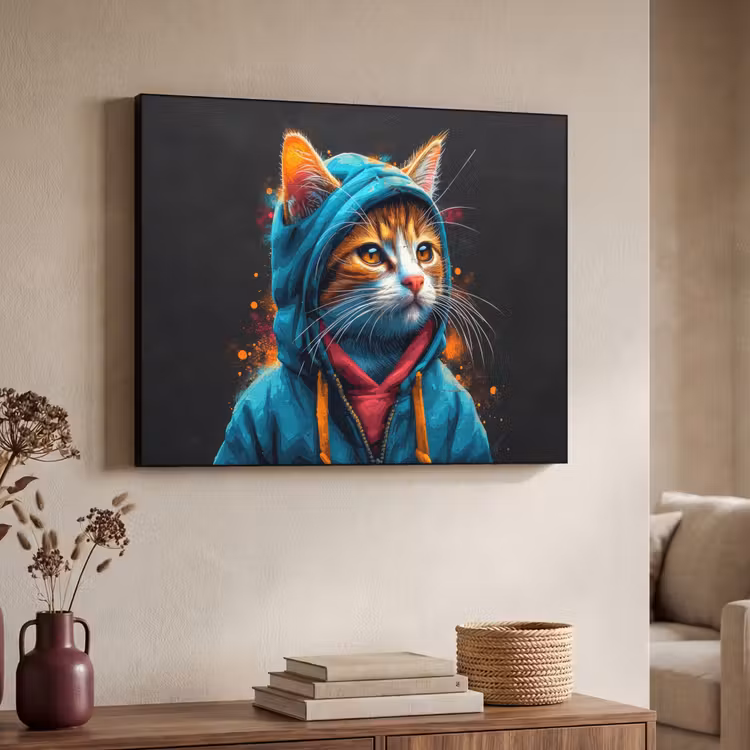 Art Frame - Graffiti - Kat - Zwart - Jas - Street art — 4