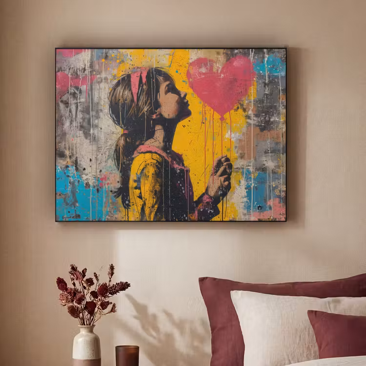 Art Frame - Graffiti - Meisje - Ballon - Street art — 2