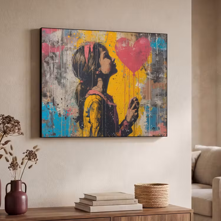 Art Frame - Graffiti - Meisje - Ballon - Street art — 4