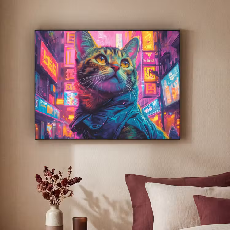 Art Frame - Kat - Pop art - China - Neon - Stad — 2