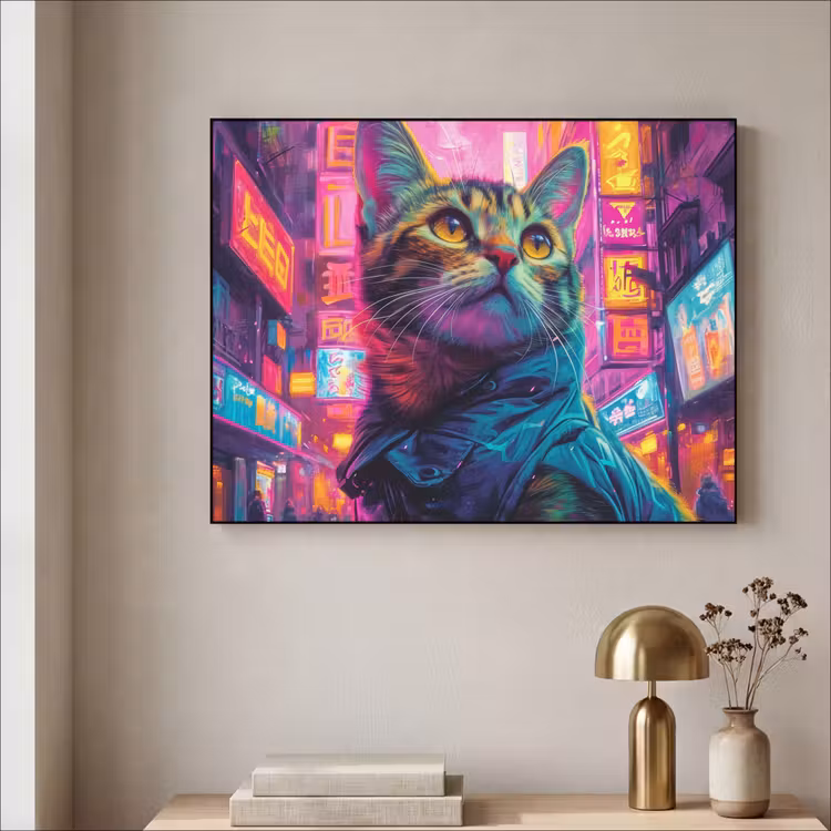 Art Frame - Kat - Pop art - China - Neon - Stad — 3