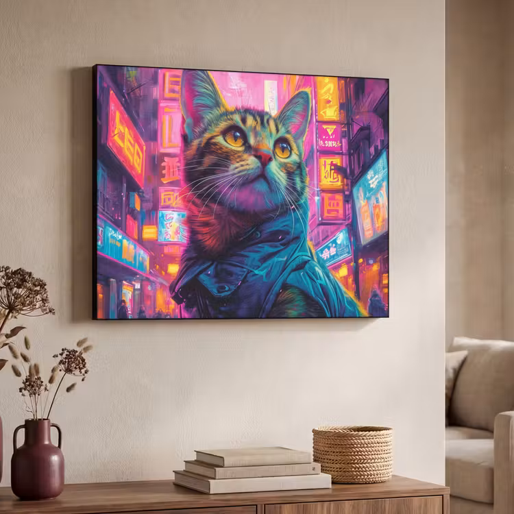Art Frame - Kat - Pop art - China - Neon - Stad — 4