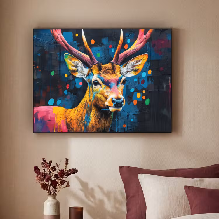 Art Frame - Graffiti - Hert - Dier - Kleurrijk — 2