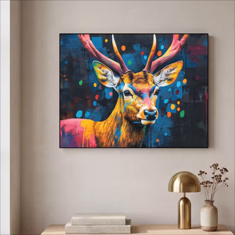 Art Frame - Graffiti - Hert - Dier - Kleurrijk — 3