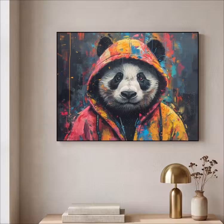 Art Frame - Graffiti - Panda - Jas - Kleurrijk - Street art — 3