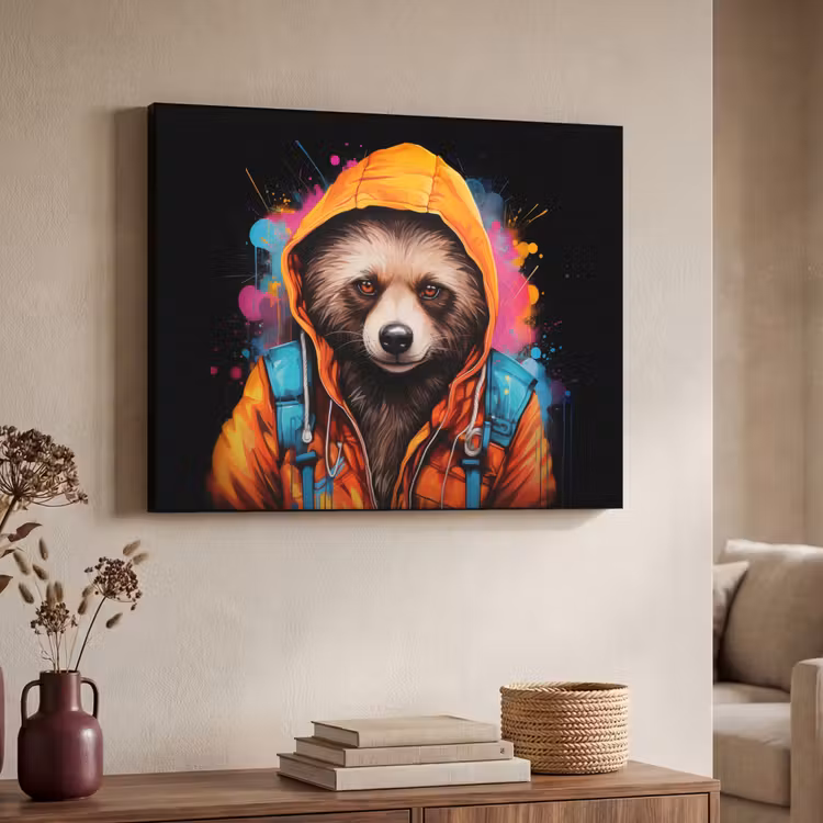 Art Frame - Graffiti - Wasbeer - Jas - Zwart — 4