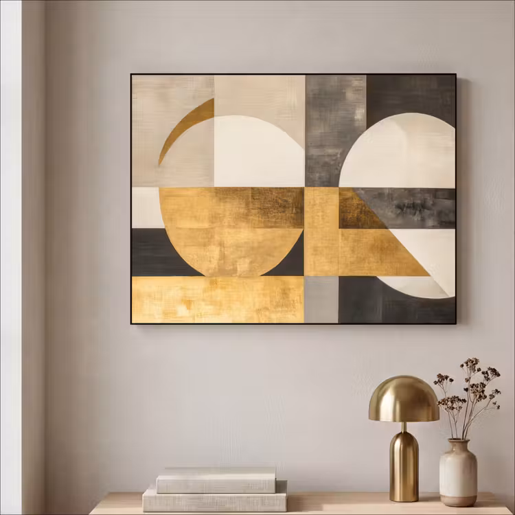 Art Frame - Abstract - Goud - Grijs - Vormen - Geometrisch — 3