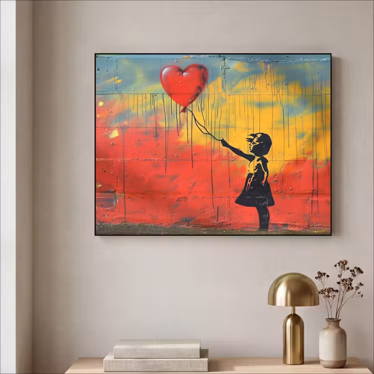 Art Frame - Banksy Style - Kleurrijk - Graffiti - Meisje - Street art — 3