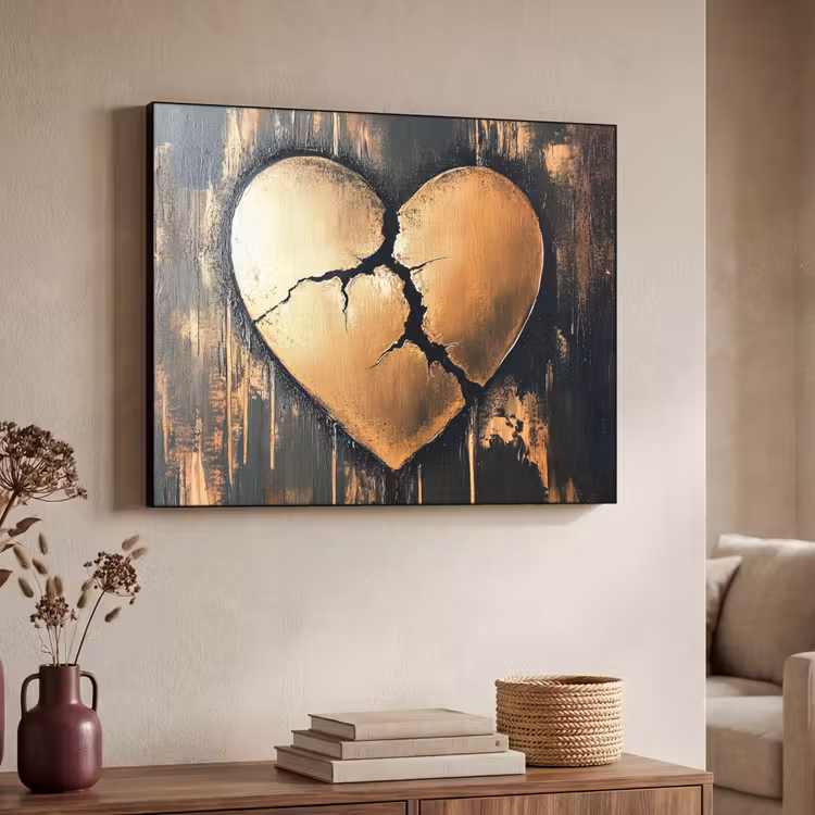 Art Frame - Gebroken hart - Goud - Houtlook - Liefde — 4