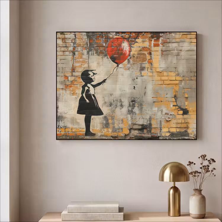 Art Frame - Graffiti - Banksy Style - Meisje met ballon — 3