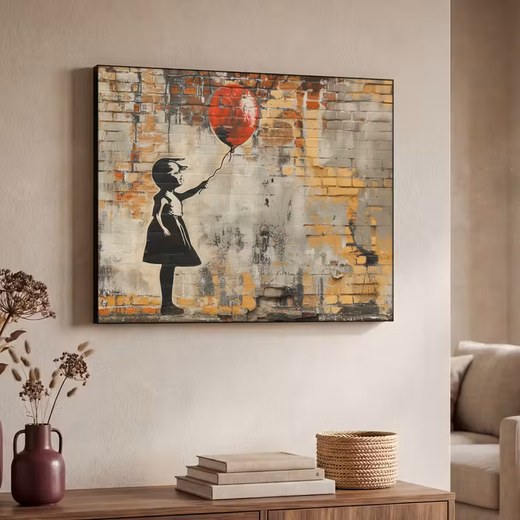 Art Frame - Graffiti - Banksy Style - Meisje met ballon — 4