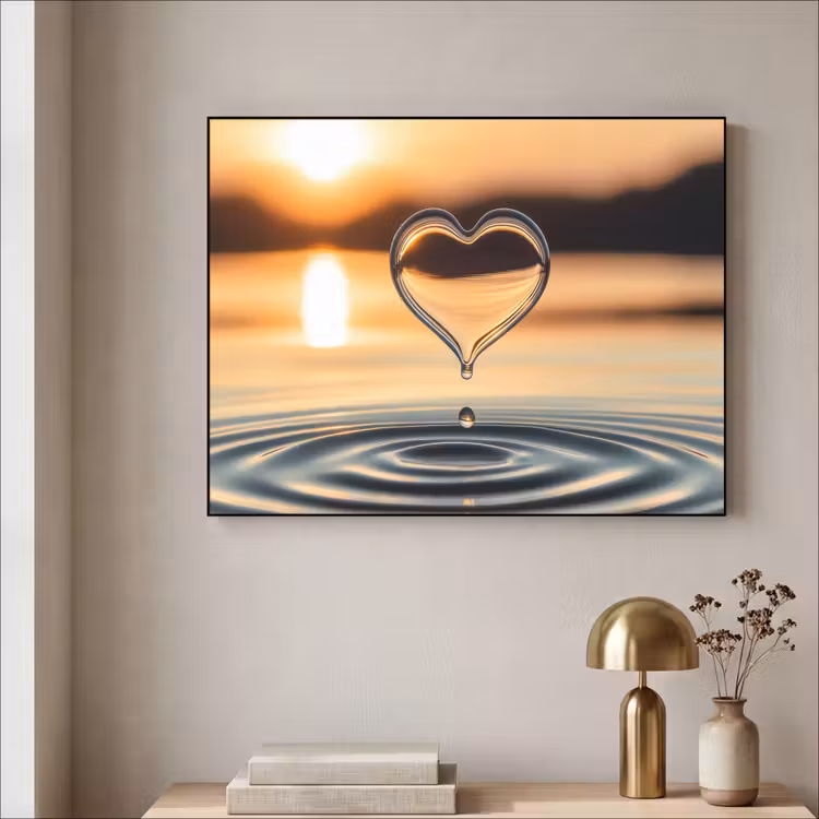 Art Frame - Hart - Water - Zonsondergang - Natuur - Zen — 3