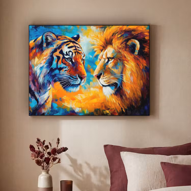 Art Frame - Dieren - Kunst - Leeuw - Tijger — 2
