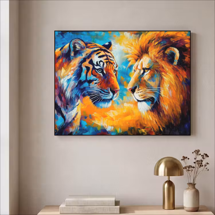 Art Frame - Dieren - Kunst - Leeuw - Tijger — 3