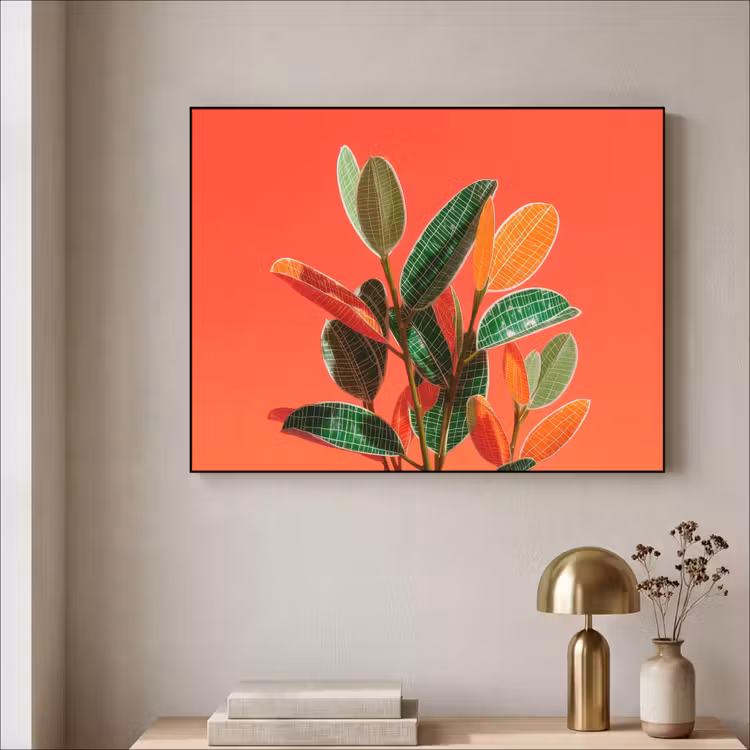 Art Frame - Bladeren - Nerven - Oranje - Structuur — 3