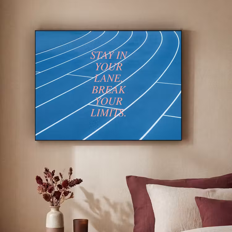 Art Frame - Atletiekbaan - Blauw - Tekst -Roze — 2