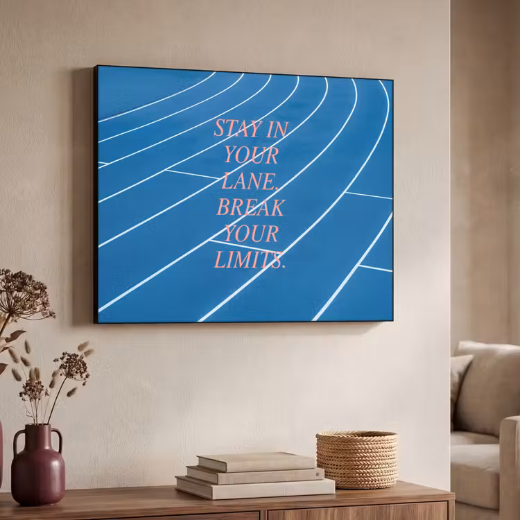 Art Frame - Atletiekbaan - Blauw - Tekst -Roze — 4