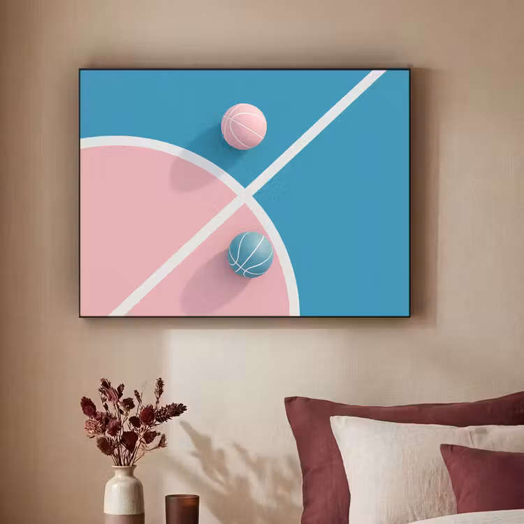 Art Frame - Basketbal - Pastel - Roze - BLauw — 2