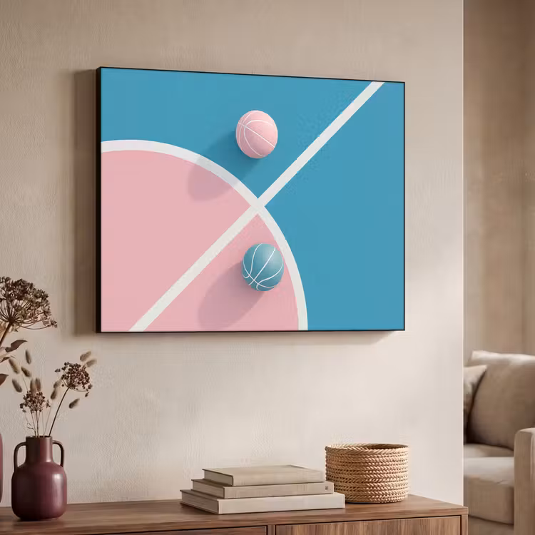 Art Frame - Basketbal - Pastel - Roze - BLauw — 4
