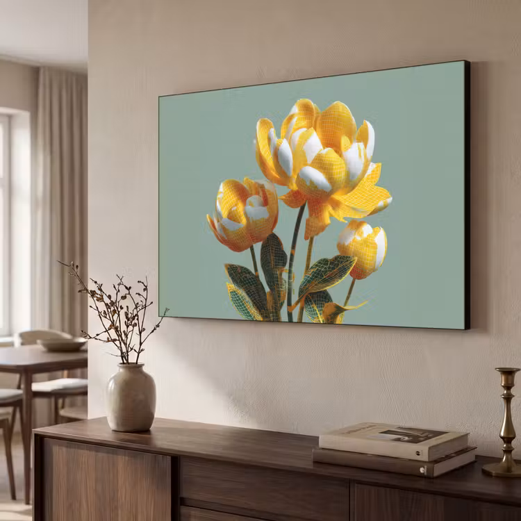 Art Frame - Bloemen - Geel - Bladeren - Structuur — 4