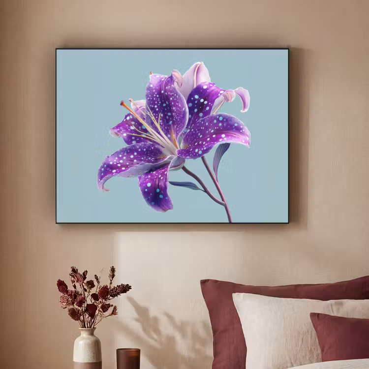 Art Frame - Lelie - Bloem - Paars - Stippen — 2