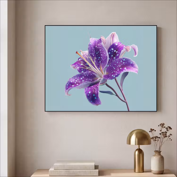 Art Frame - Lelie - Bloem - Paars - Stippen — 3
