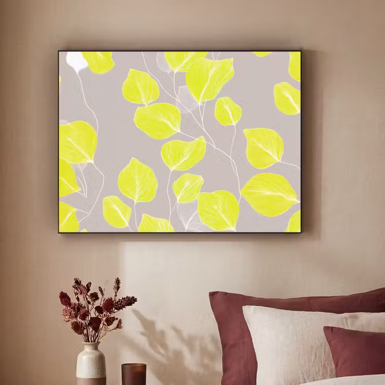 Art Frame - Bladeren - Neon - Geel - Lijnen — 2