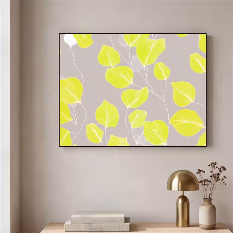 Art Frame - Bladeren - Neon - Geel - Lijnen — 3