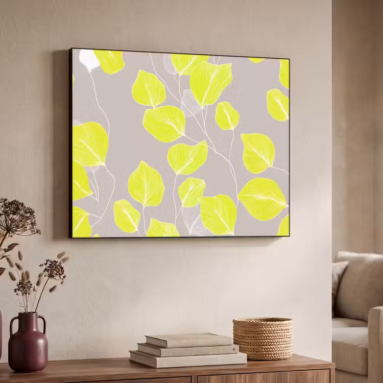 Art Frame - Bladeren - Neon - Geel - Lijnen — 4