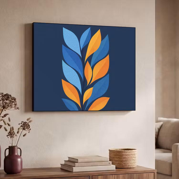 Art Frame - Abstract - Bladeren - Blauw — 4
