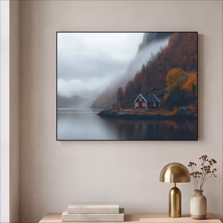 Art Frame - Huis - Rood - Bergen - Water — 3
