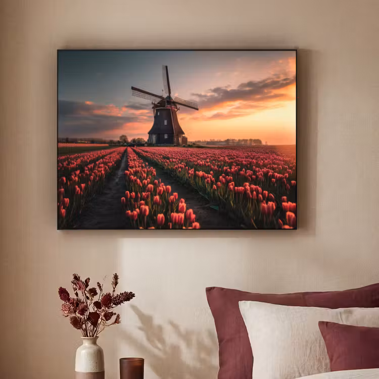 Art Frame - Molen - Zonsondergang - Tulpen - Rood — 2